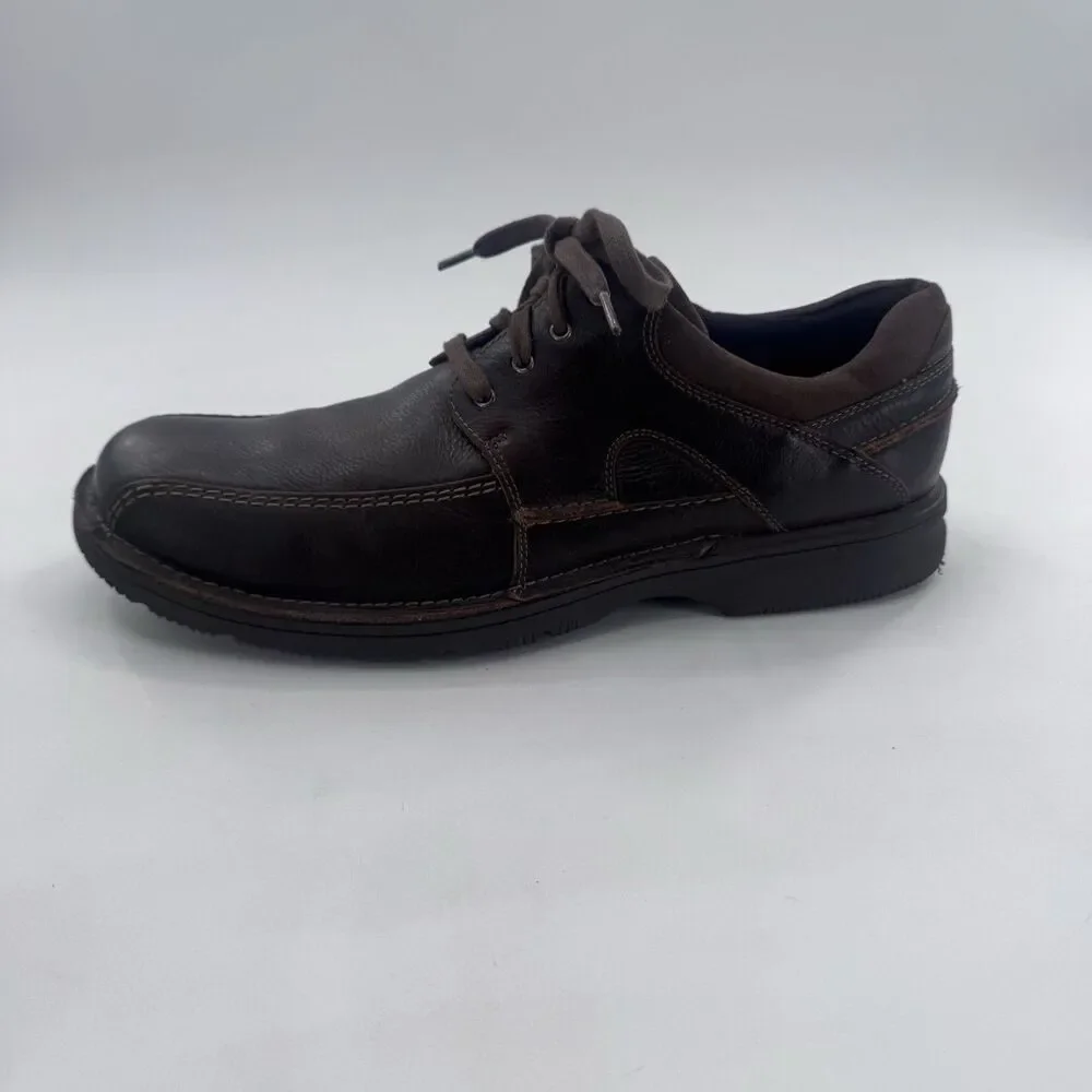 Clarks Leather Lace Up Bicycle Toe Comfort Shoe Mens Size 14 Fast Shipping